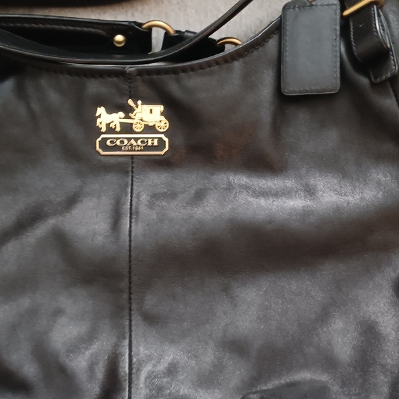 Coach Black Leather Shoulder Bag - Picture 11 of 12